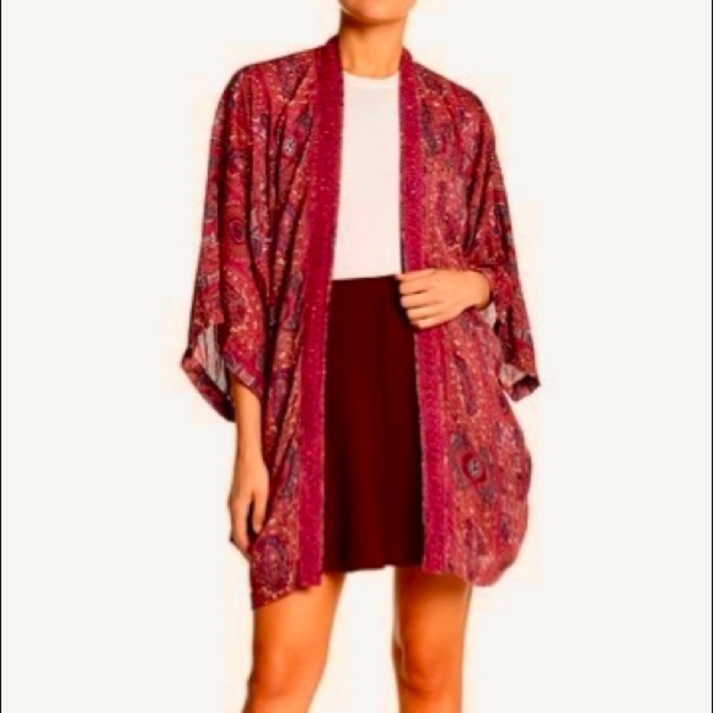 Boho floral kimono